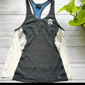 Splits59 Barry’s Bootcamp Racerback Tank Top Silver Blue White Mesh Metallic XS